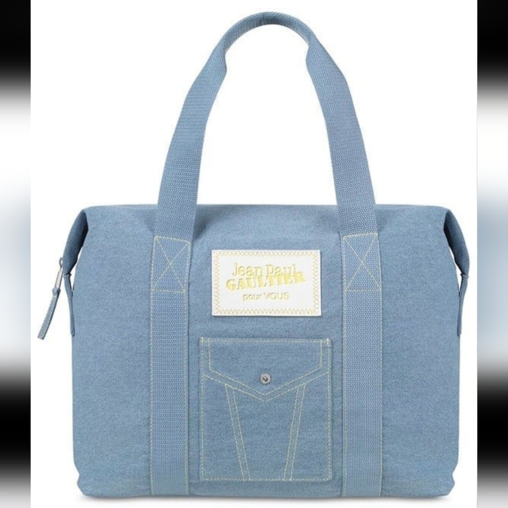 Jean Paul Gaultier Denim Blue Duffle Bag